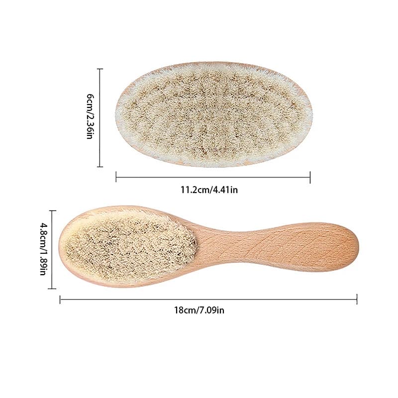 Wool Beard Brush with Beech Wood Handle