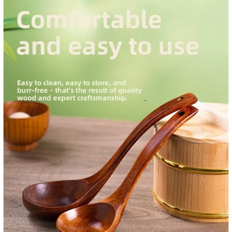 Wooden Spatula and Ladle Utensil Set