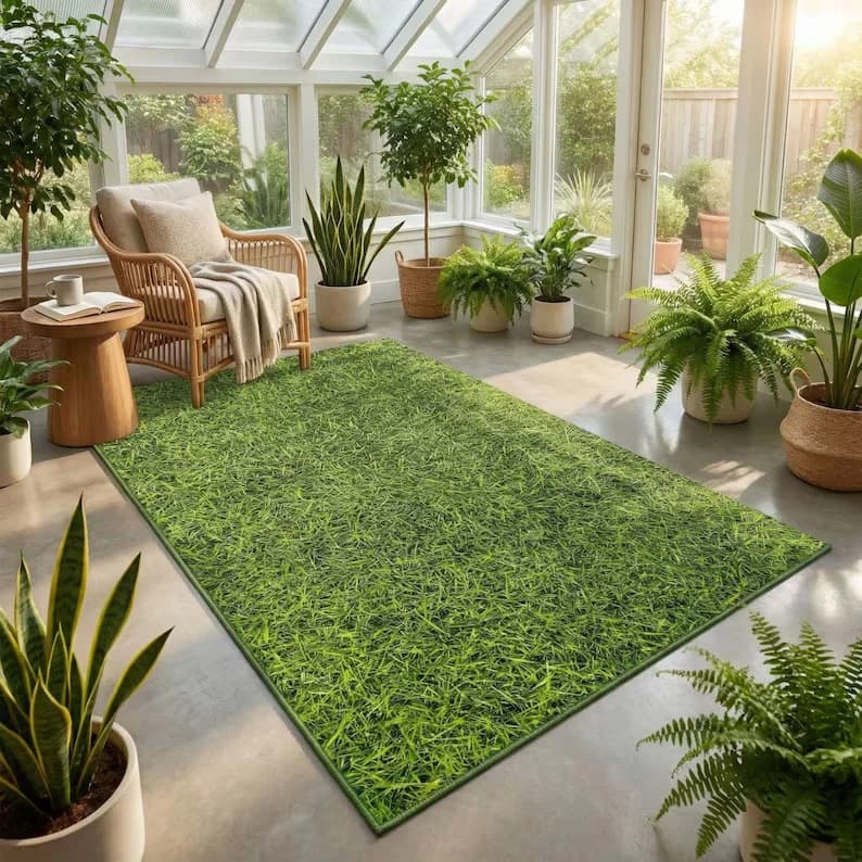 Realistic Grass Texture Rug