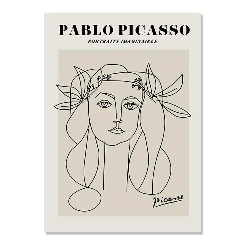 Picasso Abstract Black and White Line Art Print