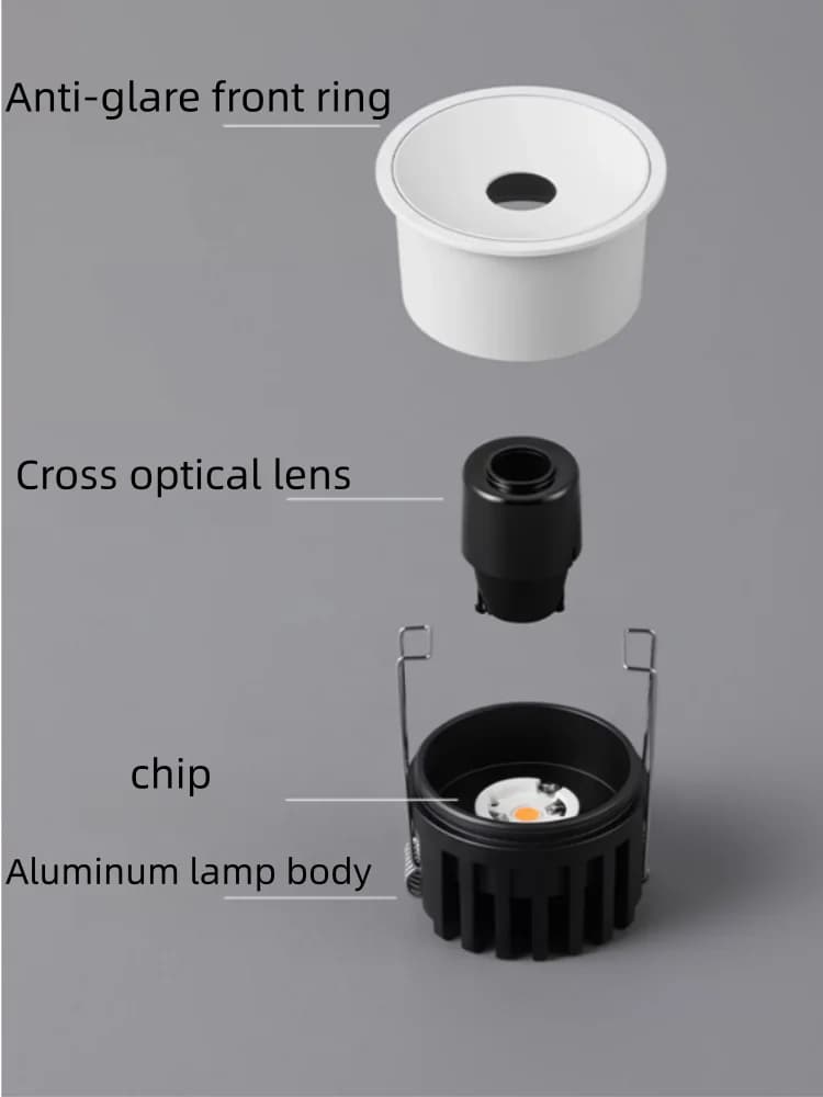 LED embedded household small-hole light-emitting cross-light beam spot lamp anti-glare non-centralized lamp