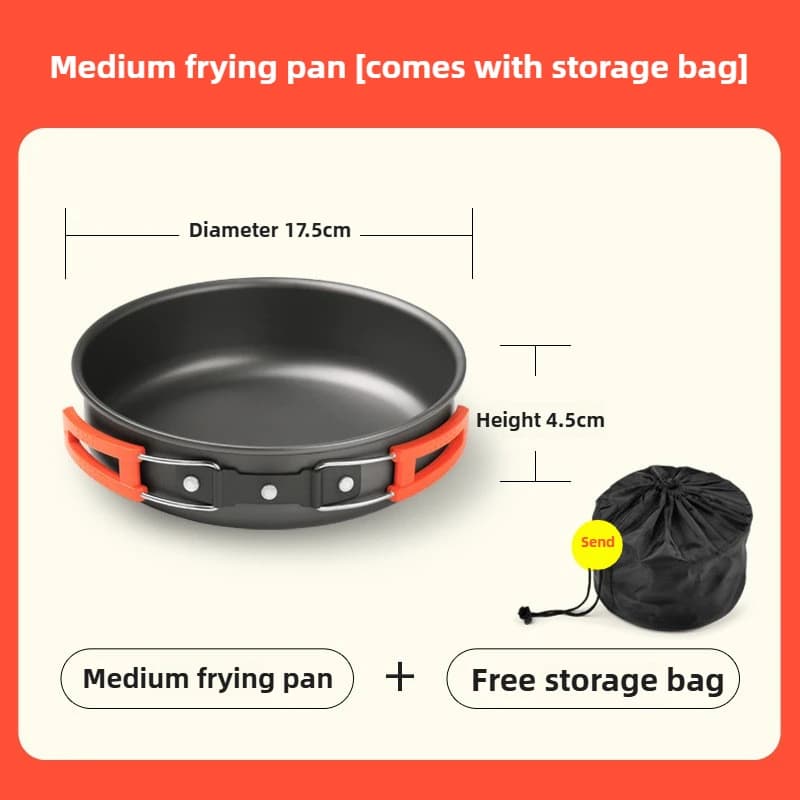Camping Cookware Set with Kettle and Frying Pan