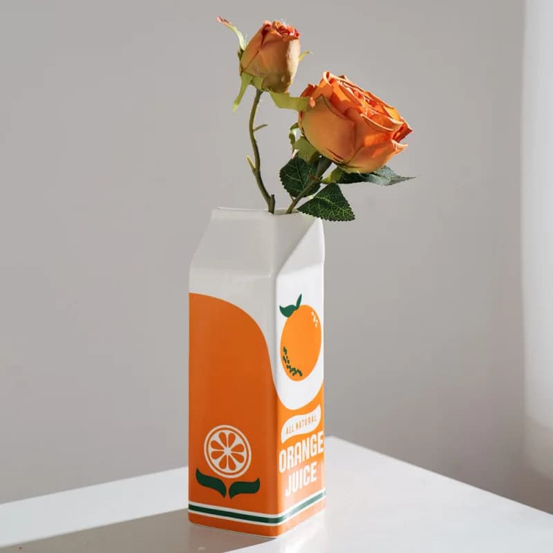 Ceramic Orange Fruit Vases