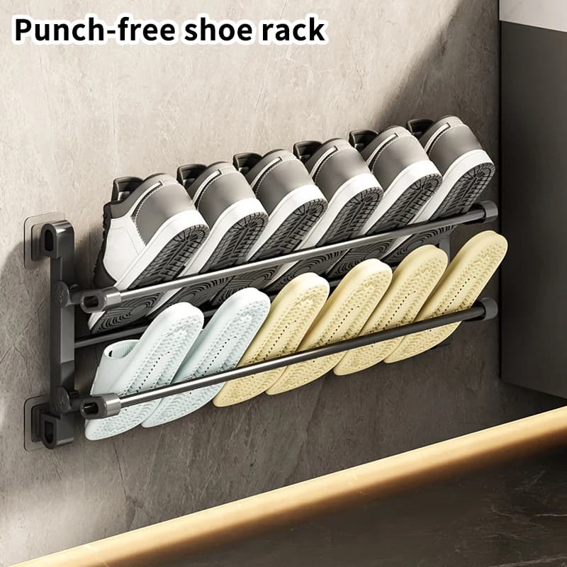 No-Drill Wall Shoe Storage Rack