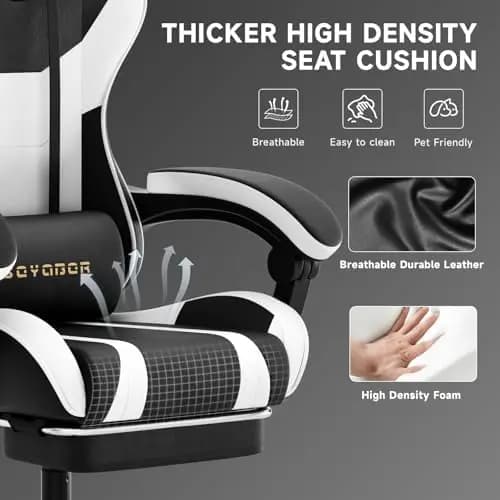Ergonomic Gaming Chair,A Versatile 3-in-1 Video Game Chair for Work, Study, and Gaming,Features an Adjustable Backrest