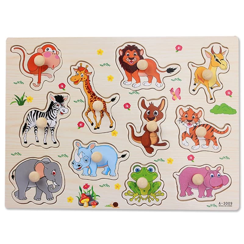 Wooden Peg Puzzles for Toddlers