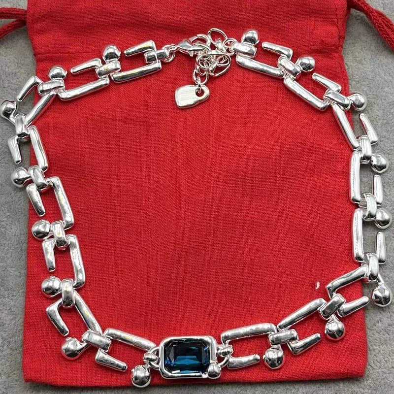 Crystal Pendant Necklace and Bracelet Set