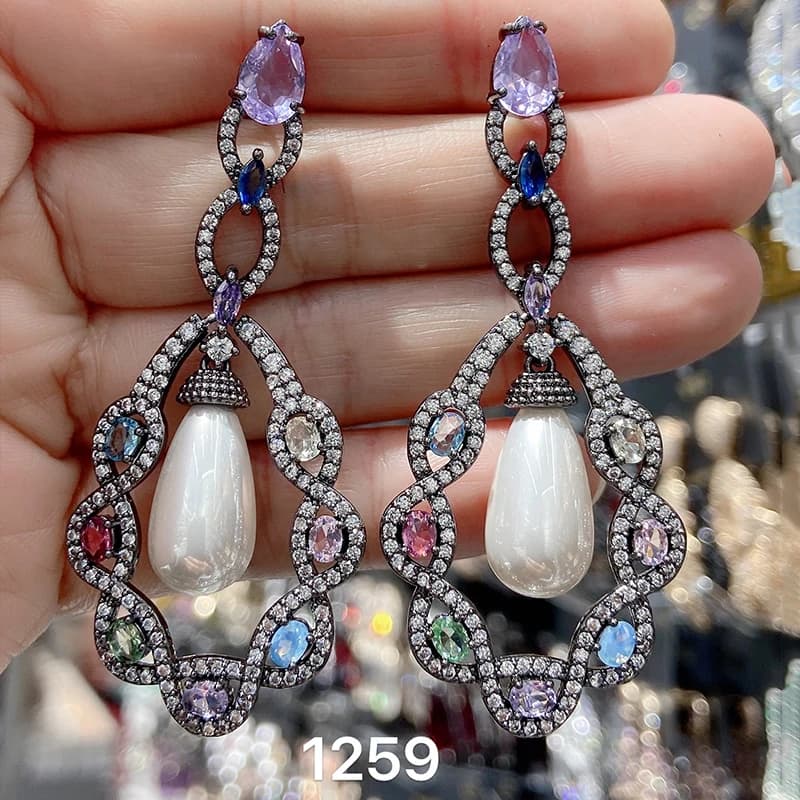Pearl Drop Earrings with Tassel