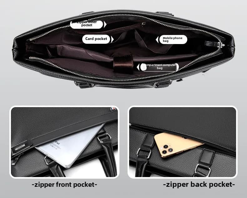 Men's Handbag, Business Casual Horizontal Design, Men's Bag, Official Document, One Shoulder Diagonal Cross Bag, Computer Bag