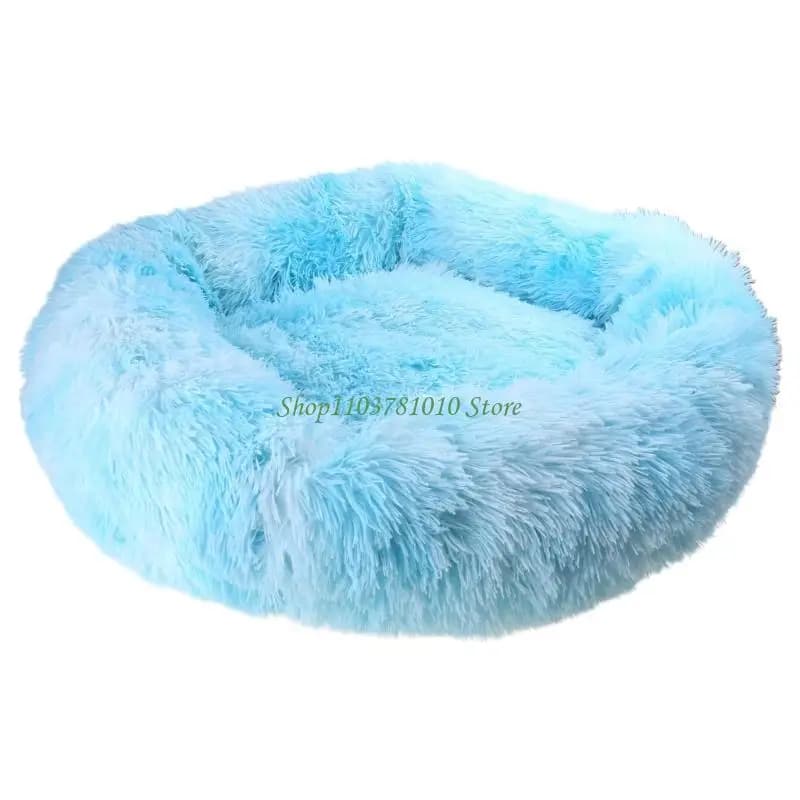Round Plush Pet Bed for Small Dogs and Cats