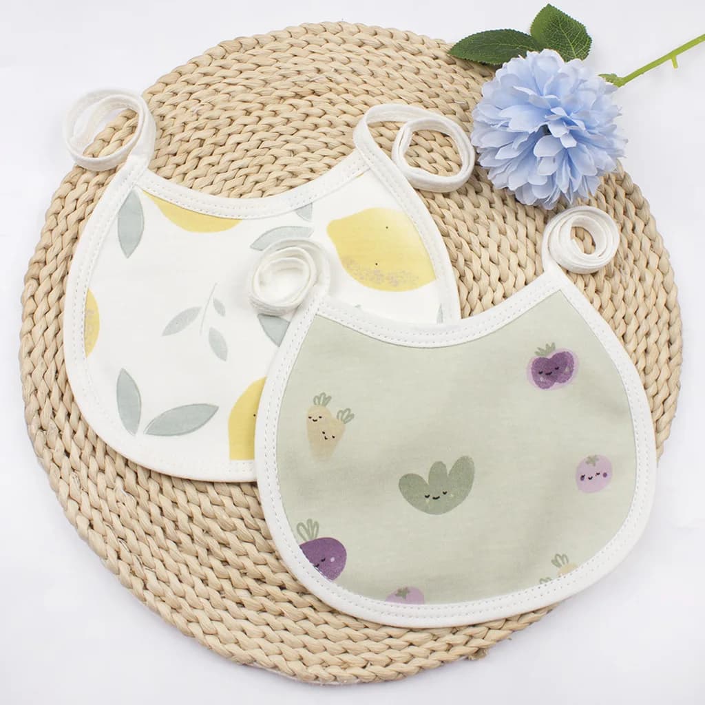 Baby Bib Newborn Products Baby Printed Waterproof Lace Up Bib Children's Boy and Girl Eating Bib Drool Towel Absorbent Towel
