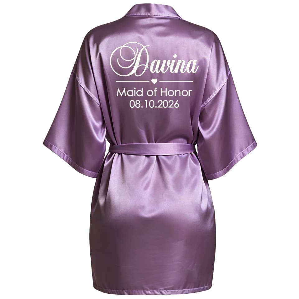 Personalized Faux Silk Bridal Robe
