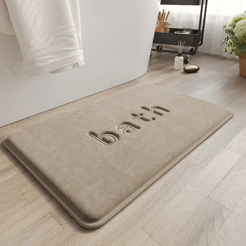 Soft Solid Color Bath Mat Water Absorbent