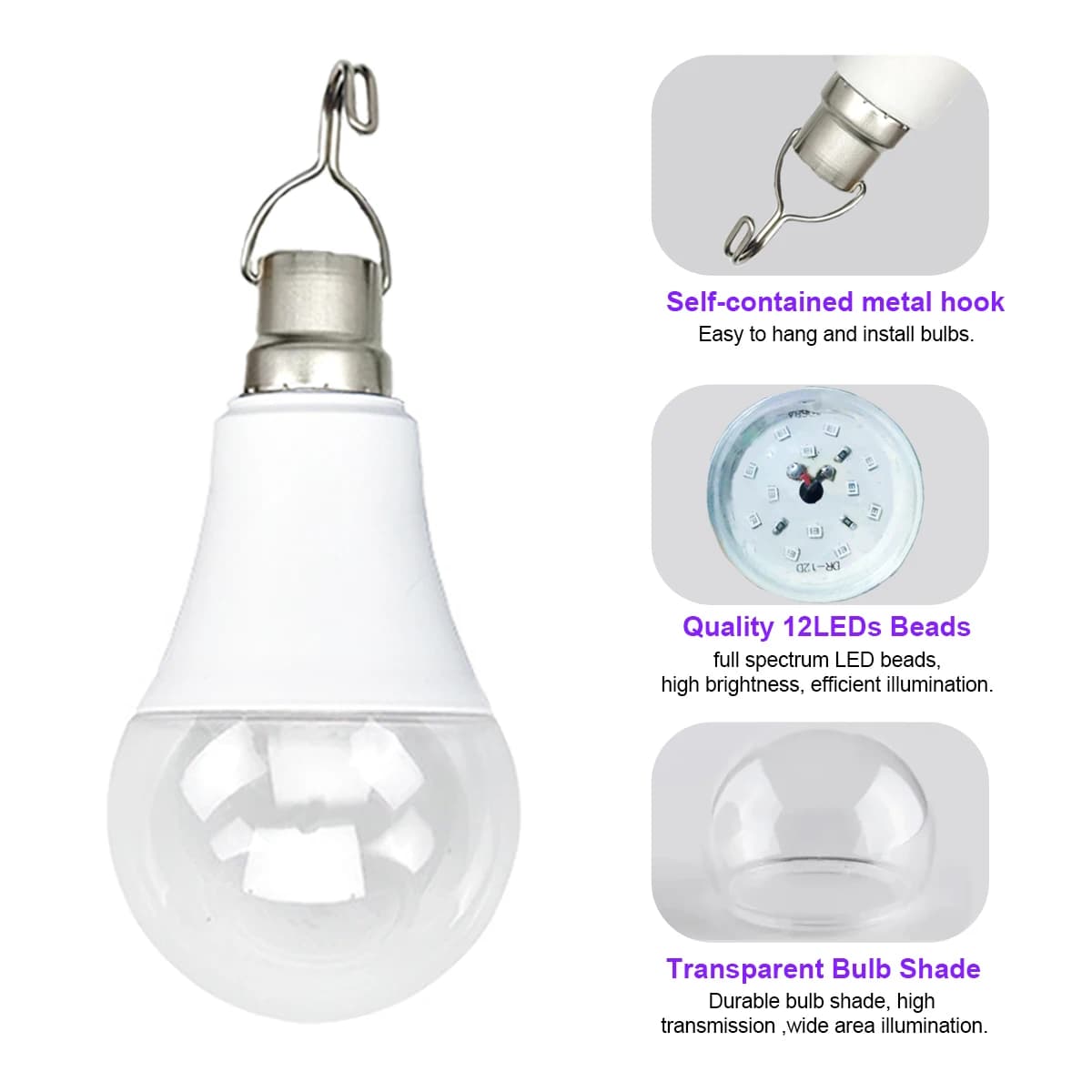USB UV Black Light Bulb 5V with Switch
