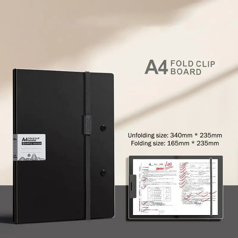 Foldable A4 Document Organizer with Metal Clip