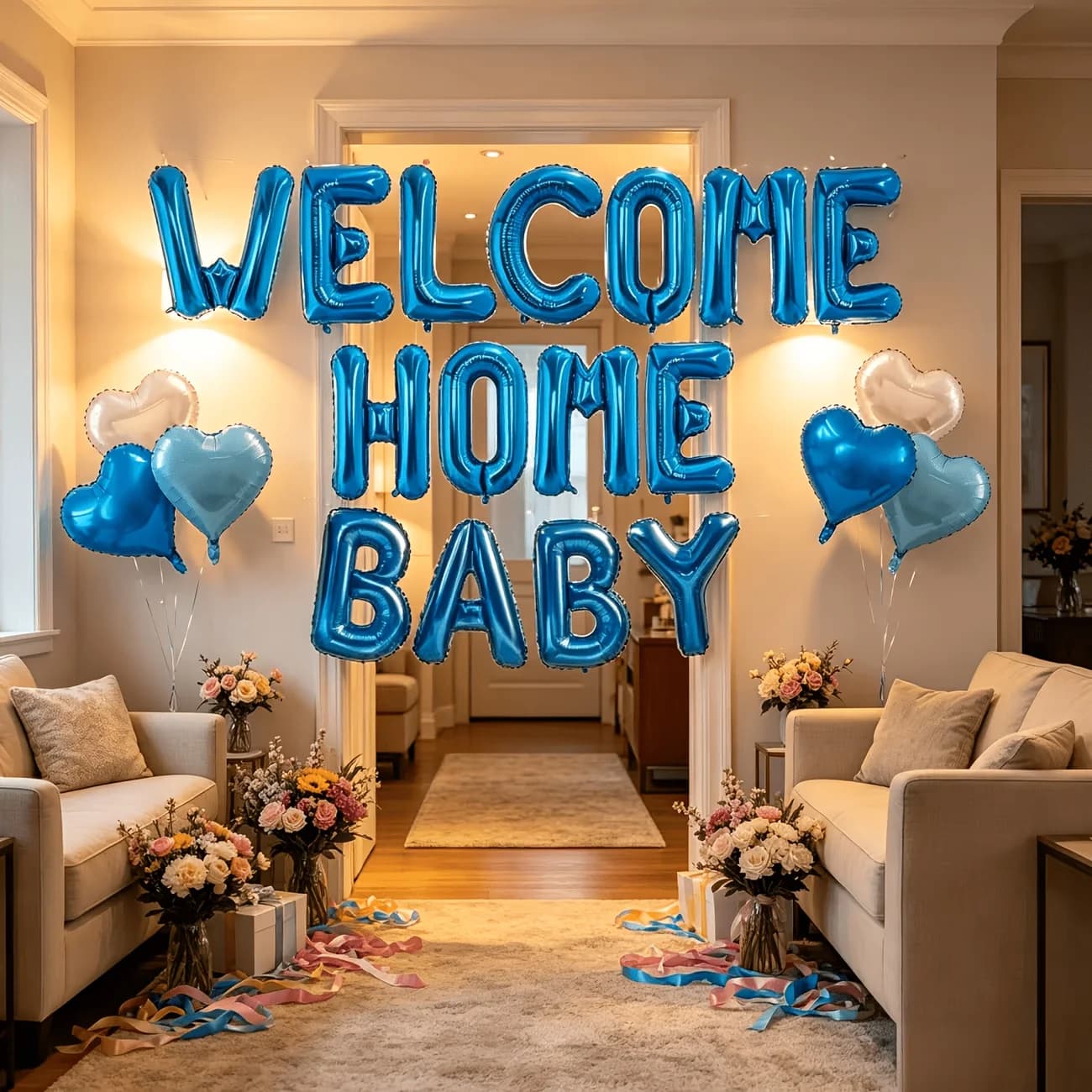 Gender Reveal Party Balloons Pink and Blue