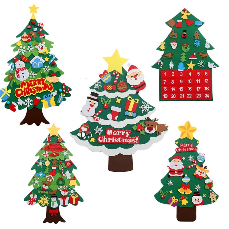 DIY Felt Christmas Tree Wall Hanging Set