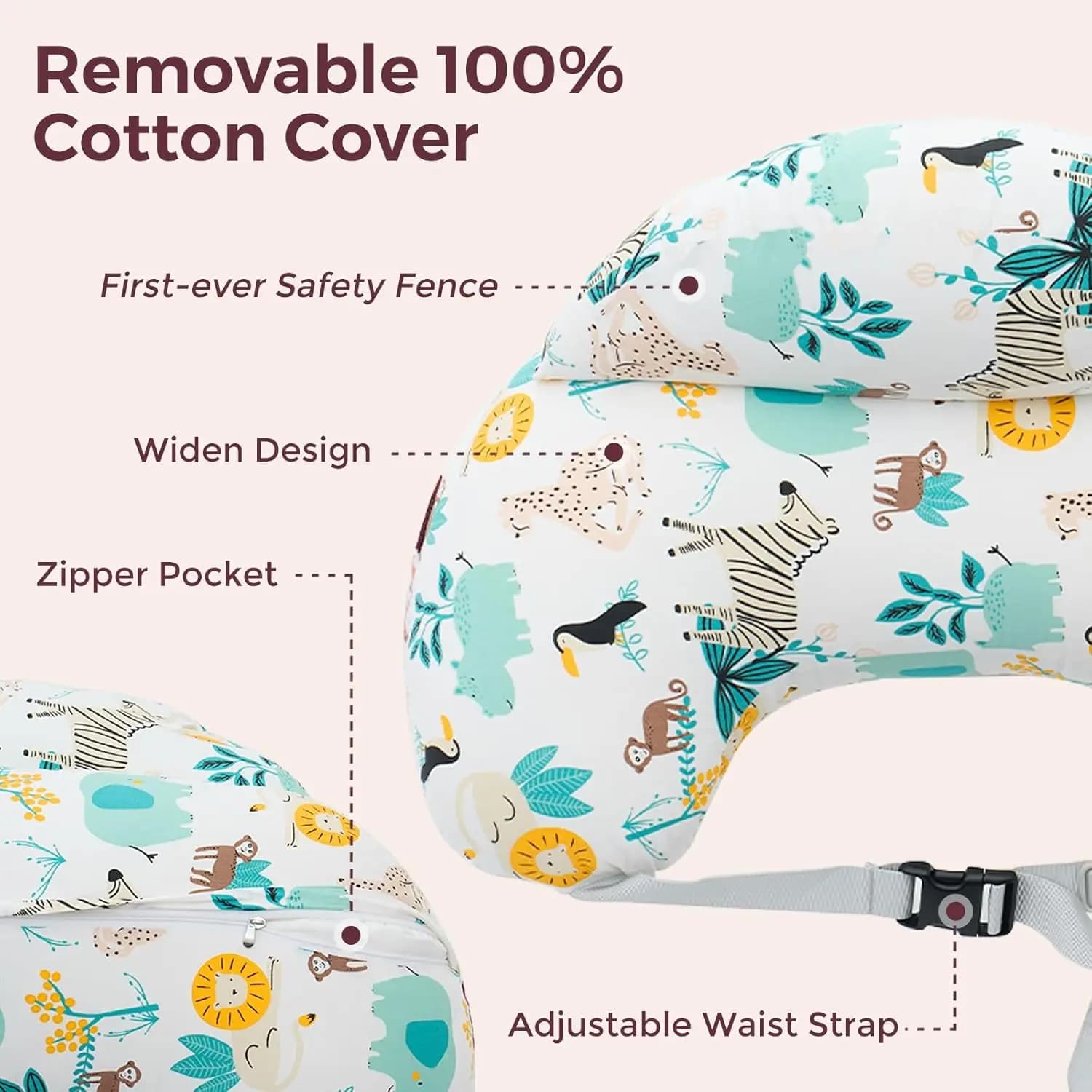 Nursing Pillow with Adjustable Buckle