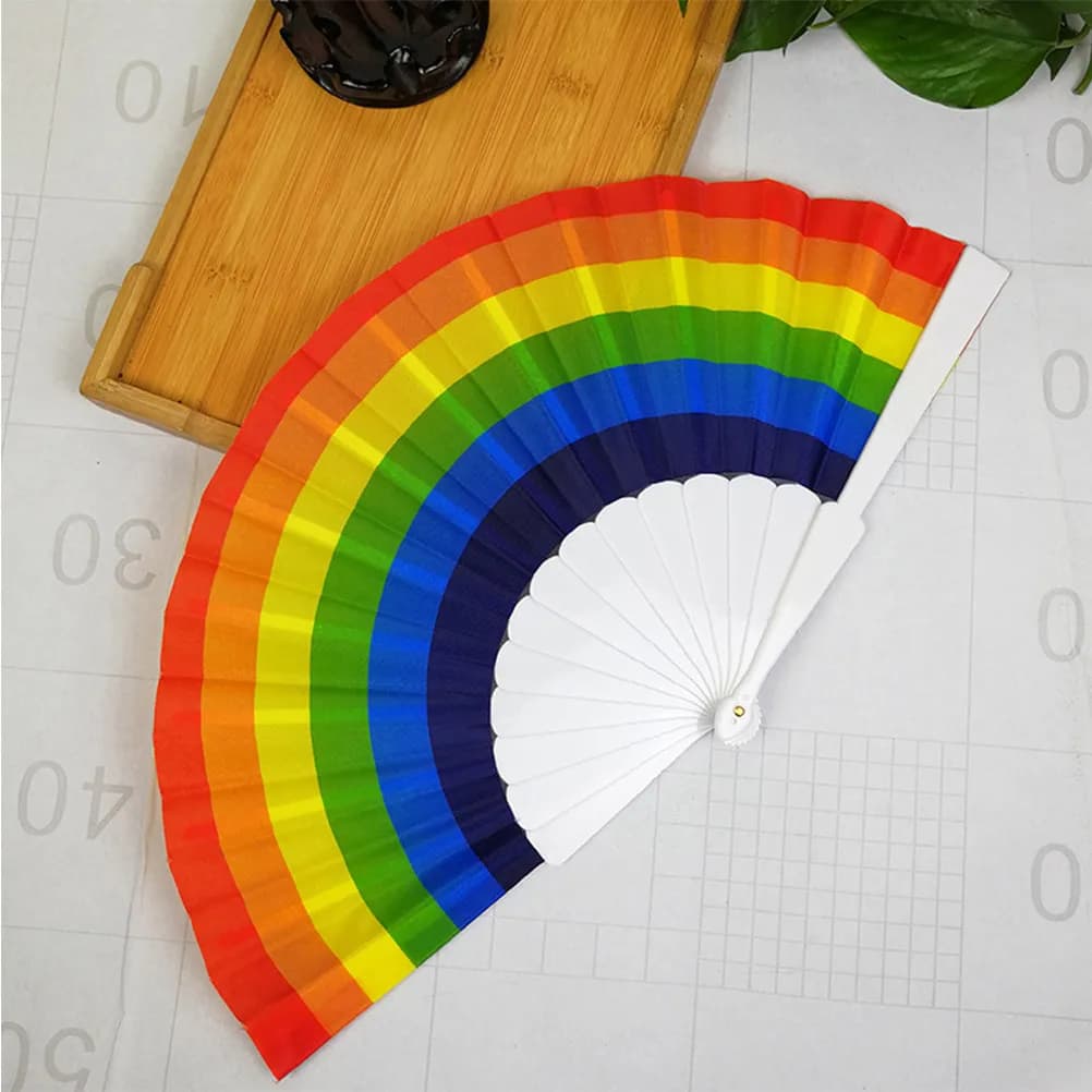 Rainbow Folding Fans