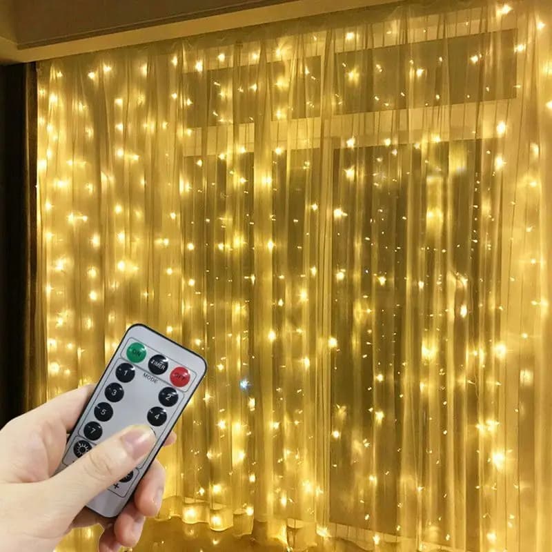 LED Curtain String Lights with Remote Control