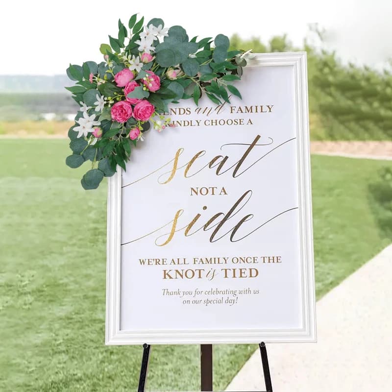 Boho Red Rose Eucalyptus Wedding Arch Garland