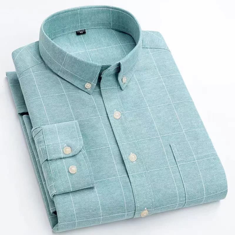 Men's Plaid Button-Down Casual Shirt