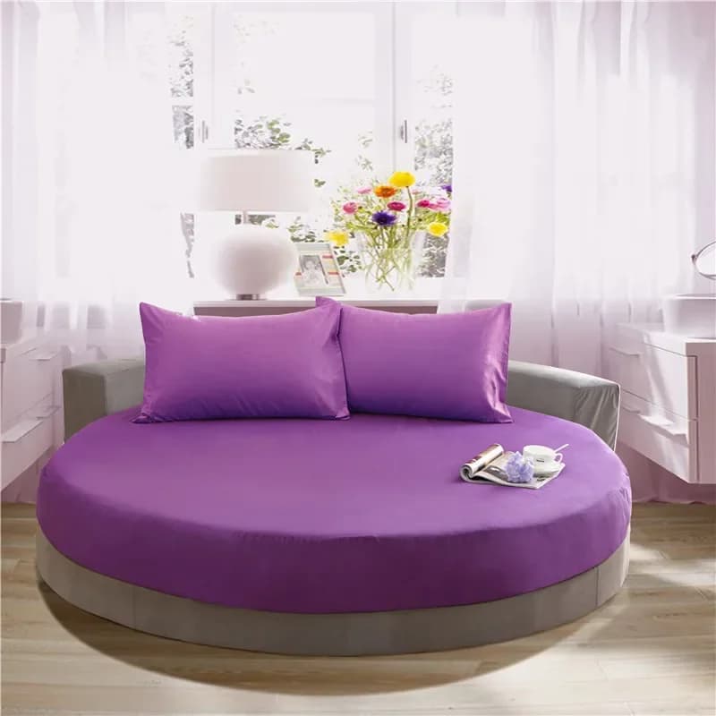 Round Cotton Fitted Sheet Set