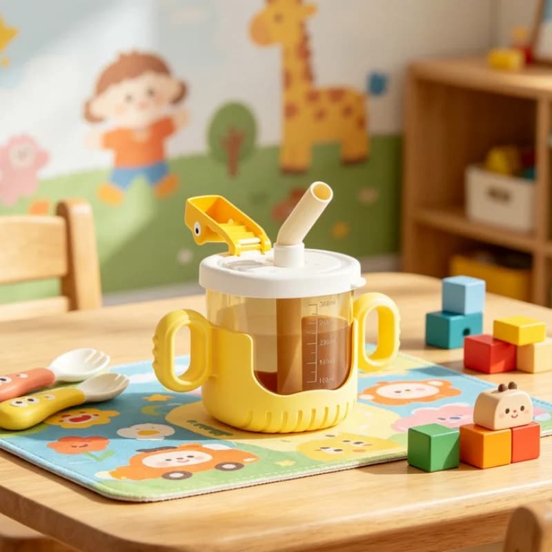 Cartoon Crocodile Sippy Cup with Handle