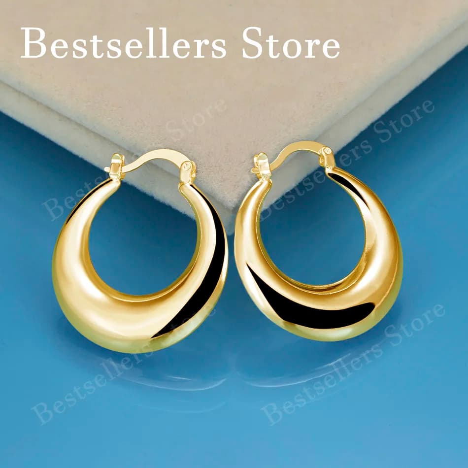 18K Gold-Plated U-Shaped Polished Earrings