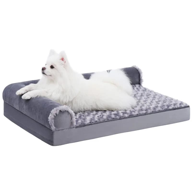 Rose Velvet Washable Dog Bed with Detachable Cover