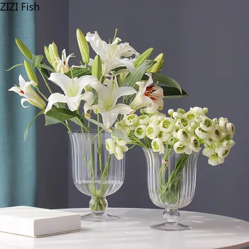 Tall Clear Glass Vase