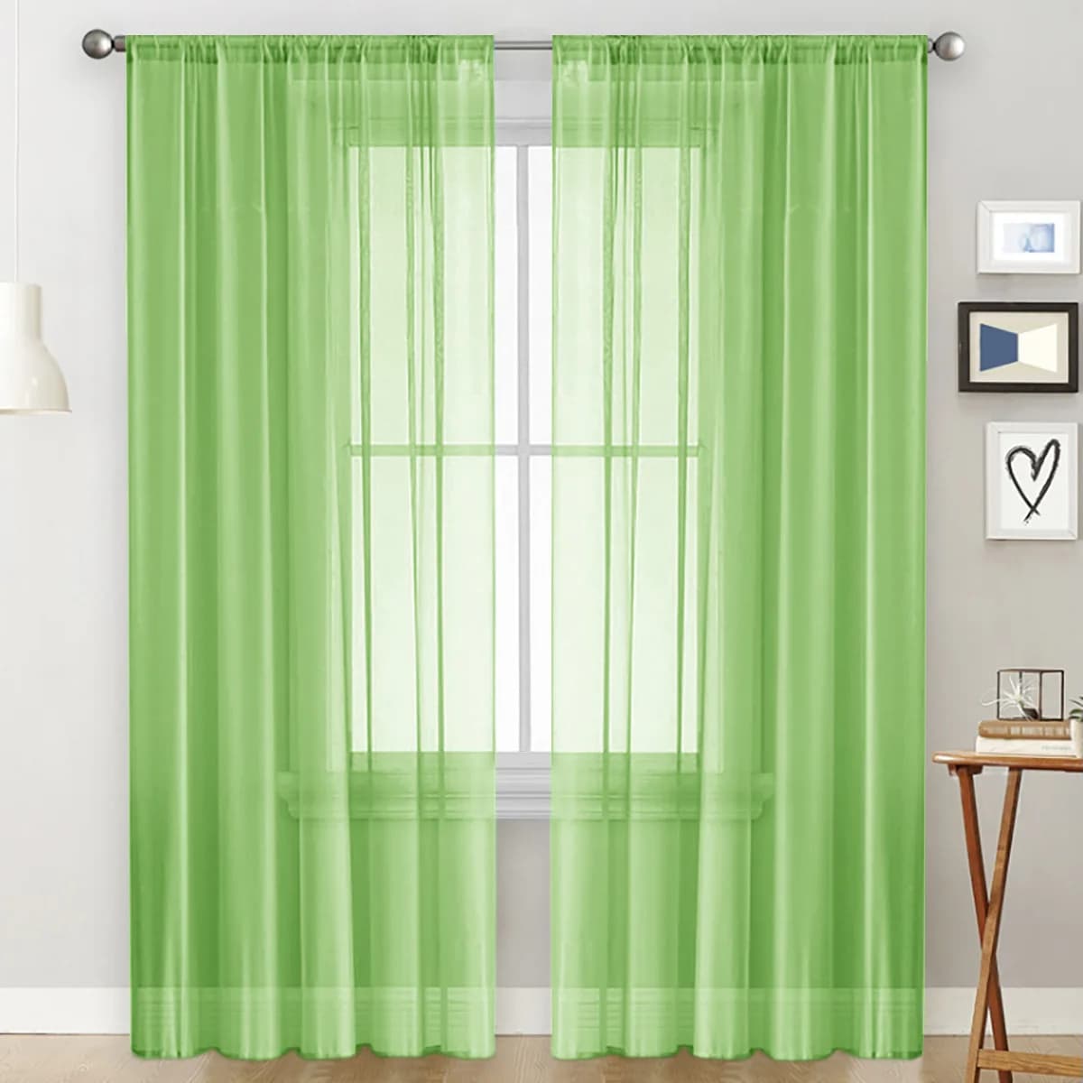 Sheer Tulle Curtains with Rod Pocket
