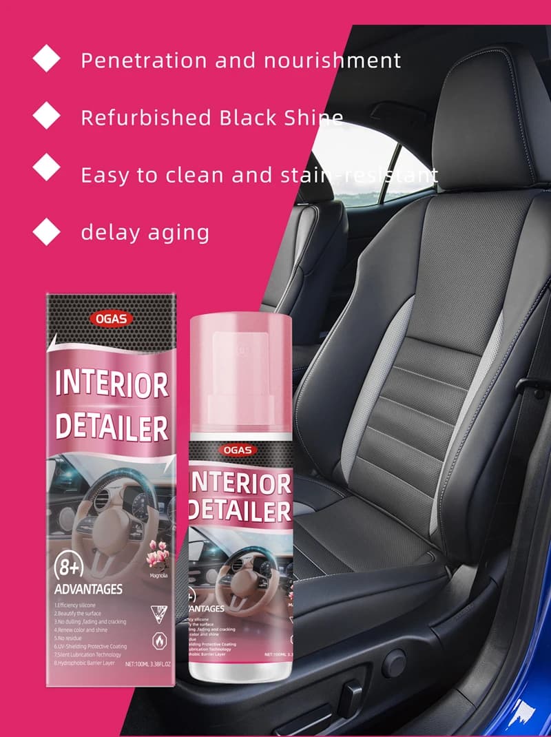 Car Interior Cleaner, Vehicle Interior Polish, 100ml Car Interior Cleaner, Detailer Spray, Total Car Interior Cleaner