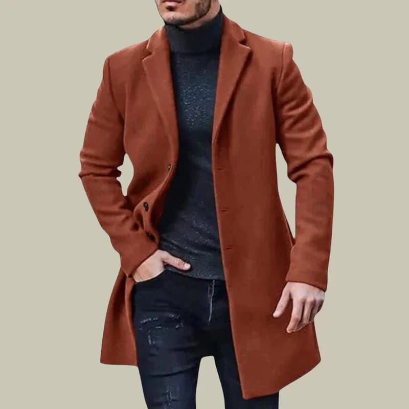 Men's Wool Overcoat Mid-Length