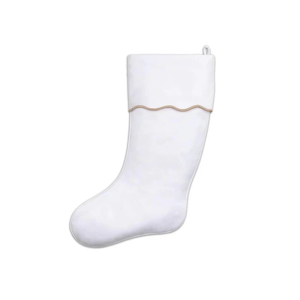 Christmas Stocking with Embroidered Scallop Cuff