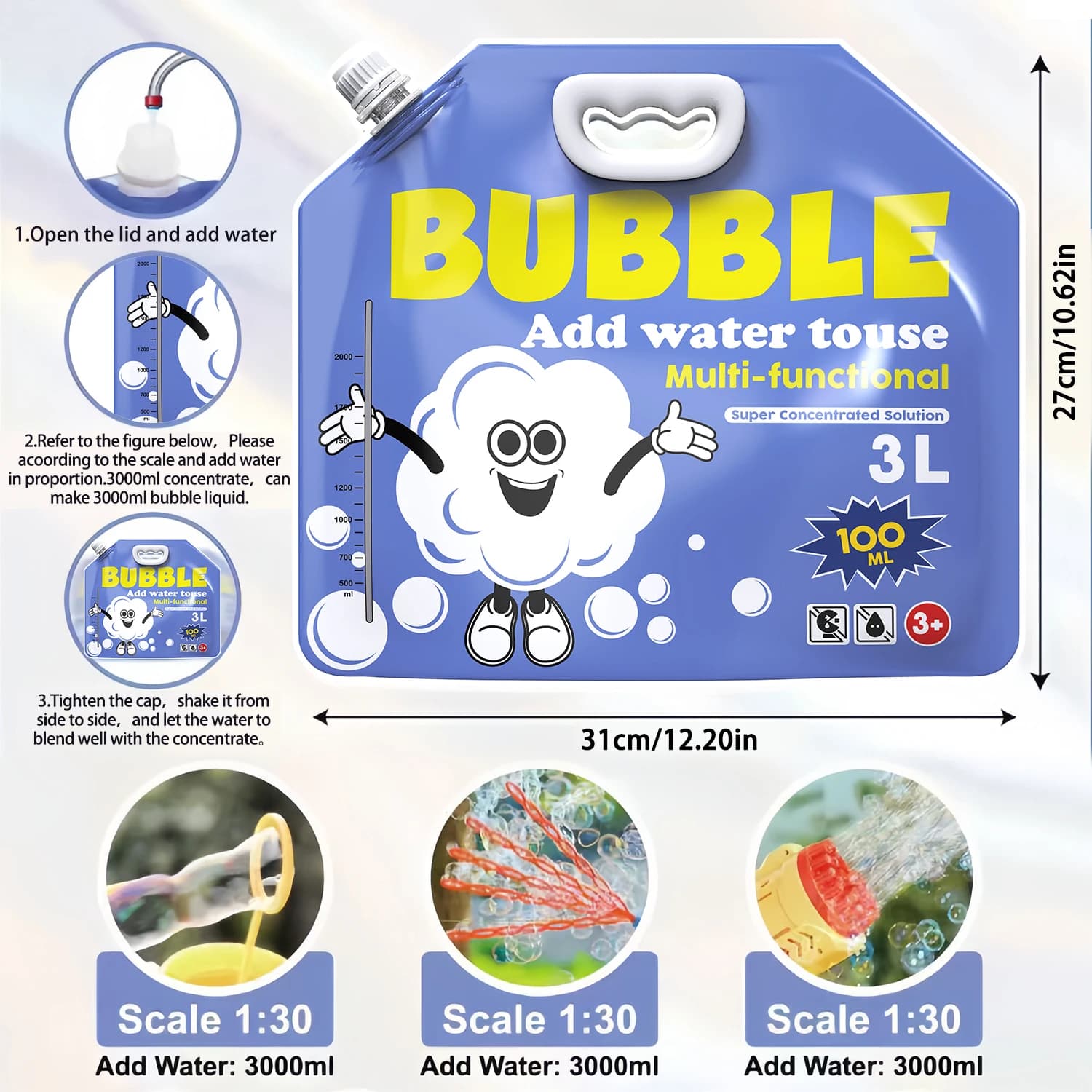 Concentrated Bubble Solution for Machines and Wands