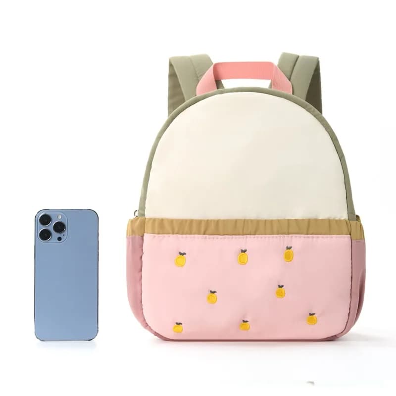 Children's Apple-Pattern School Backpack