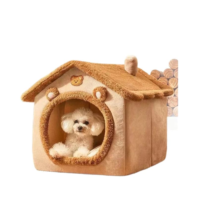 Closed Cat Bed Pet House with Washable Cushion