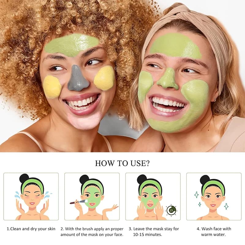 Clay Face Mask Set, 4 Pack