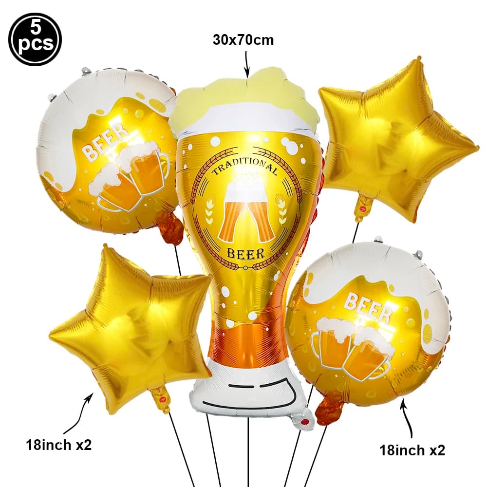 Adult Birthday Party Whisky Champagne Beer Cups Balloon Beer Cheers Father's Day 30th 40th 50th 60th Birthday Party Decor