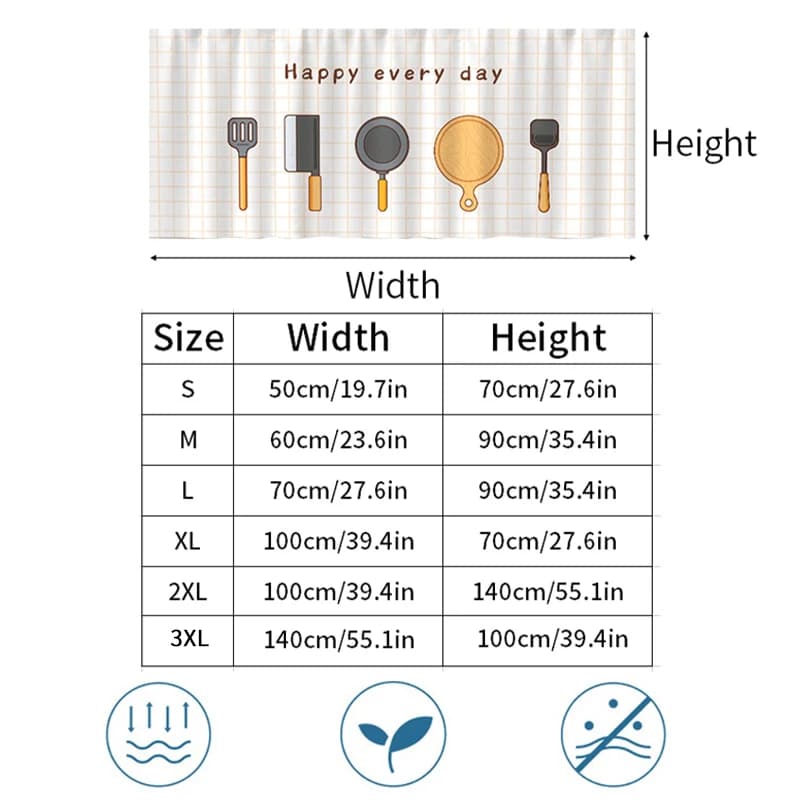 Self-Adhesive Kitchen Cabinet Half Curtain
