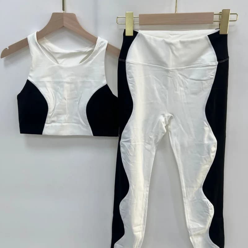 Fitness Yoga Set Crop Top High Waist Leggings Suits Women Slim Fit Summer Workout Clothes Sportswear Two Piece Sets For Woman