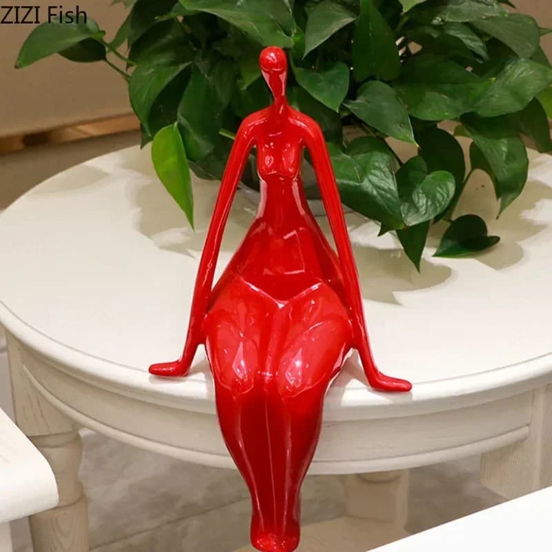 Yoga Figures Statue Abstract Artwork Ornaments Desk Decoration Minimalist Yoga Character Resin Sculpture Modern Home Decor