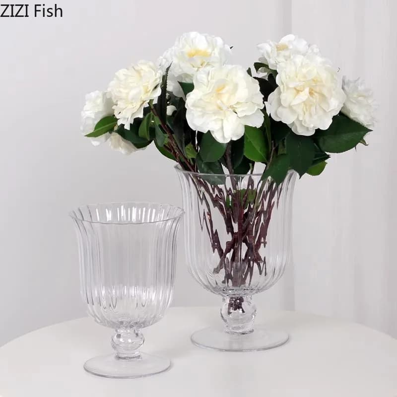 Tall Clear Glass Vase