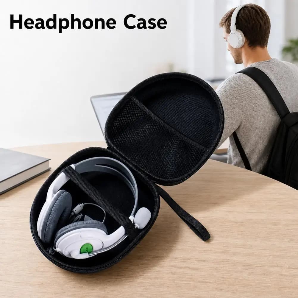 Portable Hard Shell Headphone Carrying Case