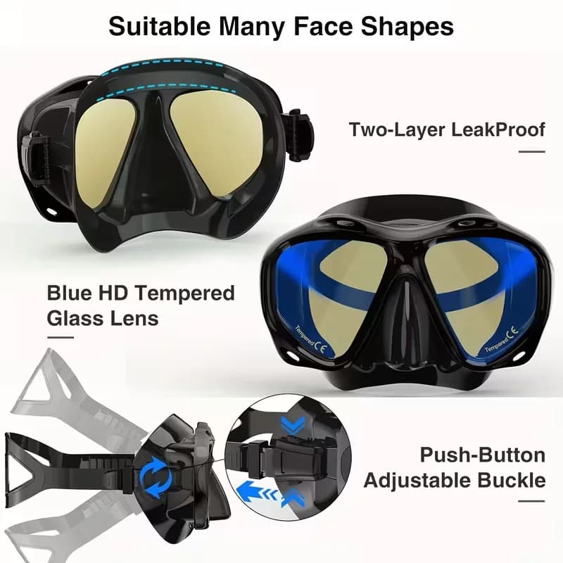 Professional Dry Snorkel Set with Anti-Fog Mask