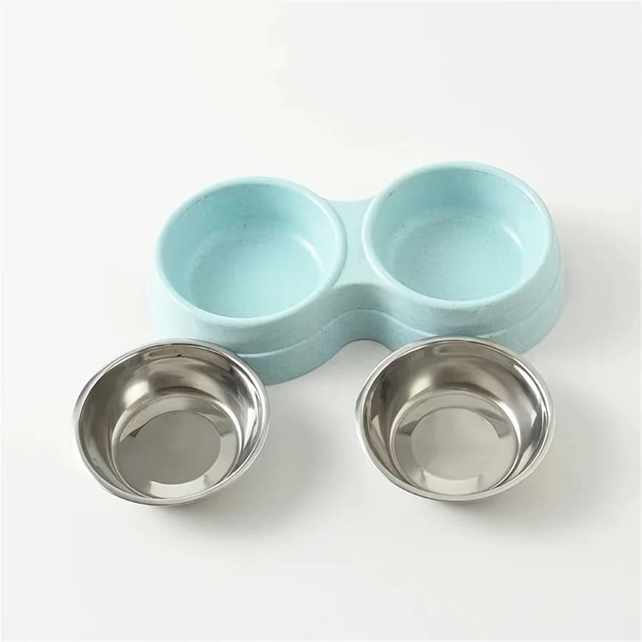 Stainless Steel Dual Pet Food and Water Bowls