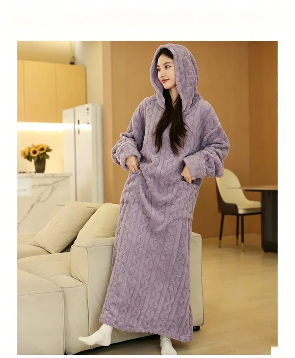 Hooded Coral Fleece Nightgown