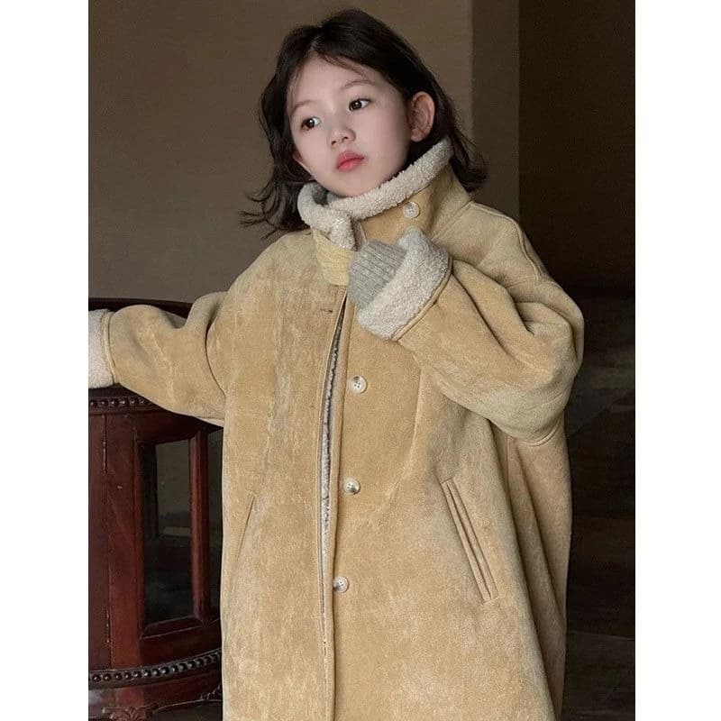 Girls' Mid-Length Autumn Winter Coat