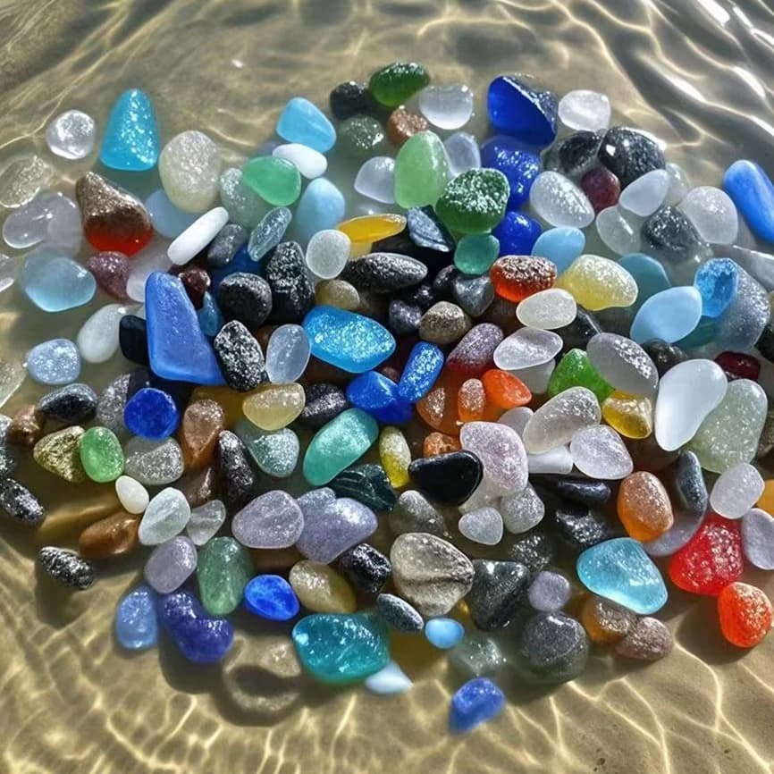 Aquarium Glass Stone Gravel Pebbles 200g
